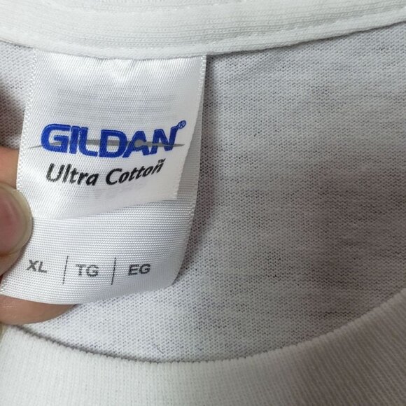 Gildan Los Angeles Lakers White T-Shirt XL  Unisex Short Sleeve Wht/Purple XLarg - Picture 3 of 9